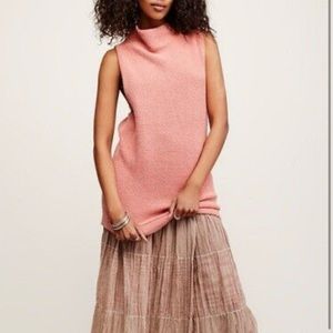 Free People peach cozy top in size small